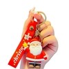 Porte-clés de Noël Pendentif mignon du père Noël Porte-clés en métal Porte-clés d