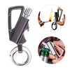 Porte-clés multitool avec silex métal allumette allume-feu ouvre-bouteille alpinisme boucle kérosène rechargeable briquet équipement de survie d