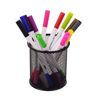 Porte-crayon en maille porte-crayon en métal organisateur de stockage de papeterie conteneur rond Base rembourrée pour bureau école bureau