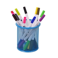Porte-crayon en maille porte-crayon en métal organisateur de stockage de papeterie conteneur rond Base rembourrée pour bureau école bureau