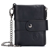 Porte-monnaie portefeuille en cuir de vache vintage pour hommes avec chaîne