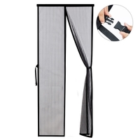 Porte moustiquaire magnétique avec plein cadre Magic-Tape Grand rideau en maille pour porte patio instantanée Mains libres