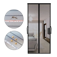 Porte moustiquaire magnétique avec ruban magique plein cadre grand rideau de maille pour porte-patio instantanée mains libres