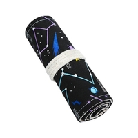 Porte-pinceaux en toile Roll up Crayon Porte-stylo Artiste Dessiner Stylo Sac de rangement 12 fentes Pochette en toile pour école Papeterie Étudiants Pinceaux à l