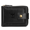 Portefeuille à glissière à deux volets en cuir véritable pour hommes pochette de sac à main de voyage sûre RFID