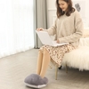 Ports USB lavables détachables Pantoufles chauffantes imitation poils de lapin Chauffe-pieds