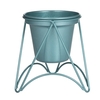 Pot de fleur avec support Pot de plante en métal doré avec support en métal doré pour herbes Orchidées Cactus succulentes Présentoir intérieur extérieur pour fleur