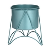 Pot de fleur avec support Pot de plante en métal doré avec support en métal doré pour herbes Orchidées Cactus succulentes Présentoir intérieur extérieur pour fleur