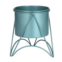 Pot de fleur avec support Pot de plante en métal doré avec support en métal doré pour herbes Orchidées Cactus succulentes Présentoir intérieur extérieur pour fleur