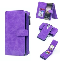 Pour HUAWEI P9 Plus P9 Lite P9 Mate 9 Pro Mate 9 Multifonction Zipper Wallet Aimant Étui de protection de téléphone Case détachable Flip PU couverture en cuir élégant Anti-rayures