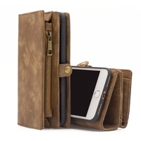Pour iPhone 6 6S 6 P 6SP 7 8 7 P 8 P X Multifonction Zipper Portefeuille Aimant De Protection Téléphone Carte Cas Détachable Flip PU Couverture En Cuir Stylish Anti-rayures
