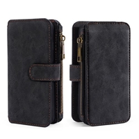 Pour Samsung Galaxy S7 S8 Plus S9 S9 Plus Note 8 Multifonction Zipper Portefeuille Aimant Protection Téléphone Cas de Carte Détachable Flip PU Couverture En Cuir Élégant Anti-rayures