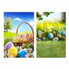 Pâques Thème Photographie Fond Oeufs Lapin Fleurs Prairie Bébé Enfant Photo Décors Pour Studio Photo