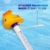 Pratique Durable Mignon Bébé Dessin Animé Poisson Rouge Intérieur Extérieur Thermomètre Flottant Avec Chaîne Pour Piscine