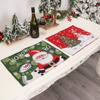 Père Noël Bonhomme De Neige Napperons De Noël Napperons De Noël Décor À Manger Tapis De Table De Noël Résistant À La Chaleur Napperon Lavable