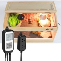 Prise de contrôle de température intelligente Affichage numérique WIFI Capteur de température Thermostat Thermomètre à double relais pour le brassage Reptiles d