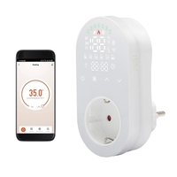 Prise de sortie de thermostat numérique WiFi Prise 16A Prise de commande vocale Tuya App Contrôleur de température 5 + 1 + 1 Six périodes et mode de chauffage et de refroidissement