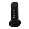 Prise de voilier 6 ports pour Apple i5 Android v8 station de charge de téléphone portable universelle chargeur de bureau multi-port USB noir [Norme anglaise]