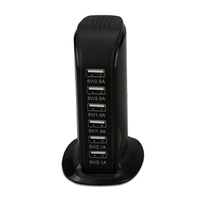 Prise de voilier 6 ports pour Apple i5 Android v8 station de charge de téléphone portable universelle chargeur de bureau multi-port USB noir [Norme anglaise]