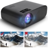 Prise en charge du projecteur LED W90 Prise en charge 1080P filaire sans fil même écran pour le cinéma maison de bureau Prise américaine noire (même version d