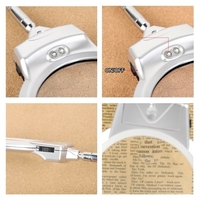 Pro Flexible Hands Free Magnifying Glass Desk Lamp Bright LED Lighted Magnifier with Clamp for Reading Cross Stitch