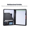 Professional Business Portfolio Padfolio Folder document Case Organizer A4 en cuir PU avec carte de visite U Flash Disk Holder Memo Note Pad Loose-leaf boucle