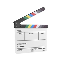 Professionnel Acrylique Clignotant Effaçable À Sec TV Film Film Réalisateur Couper Action Scène Clapper Conseil Ardoise Avec Marqueur Stylo Gomme
