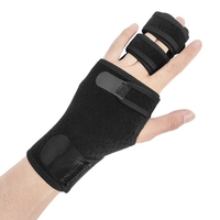 Protège-doigts avec attelle amovible Attelle de soutien des doigts Stabilisateur à deux ou trois doigts Attelle réglable pour les doigts ou la main pour le travail à domicile Soulagement de la douleur du sommeil Main gauche