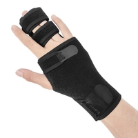 Protège-doigts avec attelle amovible Attelle de soutien des doigts Stabilisateur à deux ou trois doigts Attelle réglable pour les doigts ou la main pour le travail à domicile Soulagement de la douleur du sommeil Main gauche