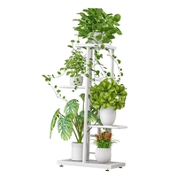 Présentoir à 4 niveaux Pots de fleurs Support de plante Support de plante Échelle de rempotage Support de jardinière Support de stockage robuste pour plantes en pot