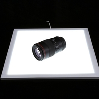 PULUZ 1200LM LED Photographie Shadowless Softbox Fond Lumière + Commutateur Ombre-libre Réglable Lampe Panneau Acrylique Matériel pour Photo Tirant Tente Boîte Pas Polar Lumière Variation