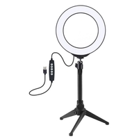 PULUZ 6.2 pouces 160mm USB 10 Modes 8 Couleurs RGBW Réglable Dimmable LED Anneaux Ronds Vlogging Lampe de Photographie Lumières Vidéo