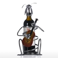 Puppy Wine Rack avec guitare Iron Animal Figurine Creative Wine Rack Prêt-à-porter Artisanat Cadeau