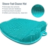 Épurateur de pieds de douche masseur de pieds avec ventouses antidérapantes tapis de nettoyage de pieds sans courbure pour le soin des pieds massage propre 1 pièces crochets sans couture et attrape-cheveux de douche