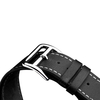 QIALINO Bracelet en cuir véritable pour Apple iWatch Series 3/2/1 42mm Sport / Edition Bracelet pour femme en acier inoxydable avec fermoir en acier inoxydable