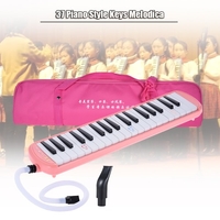 Qimei QM37A-7 37 Piano style Clés Melodica Musical Instrument Education pour les enfants cadeau Débutant enfants avec sac de transport rose