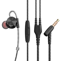 QKZ DM10 Écouteurs intra-auriculaires 3, 5 mm Basse Subwoofer Écouteurs filaires en métal Contrôle de la ligne d