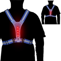 Équipement de ceinture de sécurité de nuit de gilet réfléchissant de LED haute visibilité pour courir la moto de marche de cyclisme