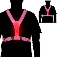 Équipement de ceinture de sécurité de nuit de gilet réfléchissant de LED haute visibilité pour courir la moto de marche de cyclisme