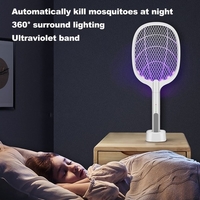 Raquette électrique Bug Zapper,  tueur de moustiques,  tapette à tapette pour mouche des fruits,  contrôle électronique antiparasitaire électronique rechargeable deux-en-un,  lampe d