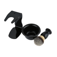 Rasage brosse Kit 3 en 1 Design moderne acrylique rasage Placez cadre Base rasage savon bol à poils cheveux rasage brosse rasage rasoir barbe propre