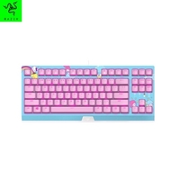 Razer Hello Kitty édition limitée 87 touches clavier filaire compact clavier mécanique rétro-éclairé de bureau de jeu (interrupteur vert Razer)