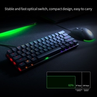 Razer Huntsman Mini Clavier Mécanique Clicky Commutateur Optique 61 Touches Clavier RGB Filaire pour PC Portable Noir