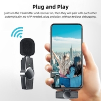 Récepteur émetteur de microphone cravate sans fil 2, 4 GHz pour entrevue de recodage vidéo Vlog en direct