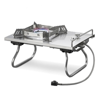 Réchaud de camping en plein air Réchaud à réservoir de gaz portable Réchaud de cuisine extérieur pliable Puissance de feu réglable avec boîte de rangement