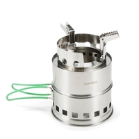 Réchaud de camping pliant en acier inoxydable Lixada Poêle à bois extérieur portable avec poignées pliables et plateau à alcool pour camping randonnée randonnée pique-nique barbecue