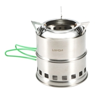 Réchaud de camping pliant en acier inoxydable Lixada Poêle à bois extérieur portable avec poignées pliables et plateau à alcool pour camping randonnée randonnée pique-nique barbecue