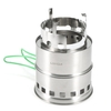 Réchaud de camping pliant en acier inoxydable Lixada Poêle à bois extérieur portable avec poignées pliables et plateau à alcool pour camping randonnée randonnée pique-nique barbecue