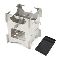Réchaud de camping pliant léger en acier inoxydable portable pour la cuisine en plein air randonnée pédestre pique-nique de pêche