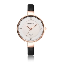 REBIRTH Mode Luxe Femmes Montres 3ATM Étanche Quartz Casual Femme Montre-Bracelet Relogio Feminino